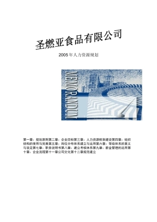 某某食品公司人力资源规划