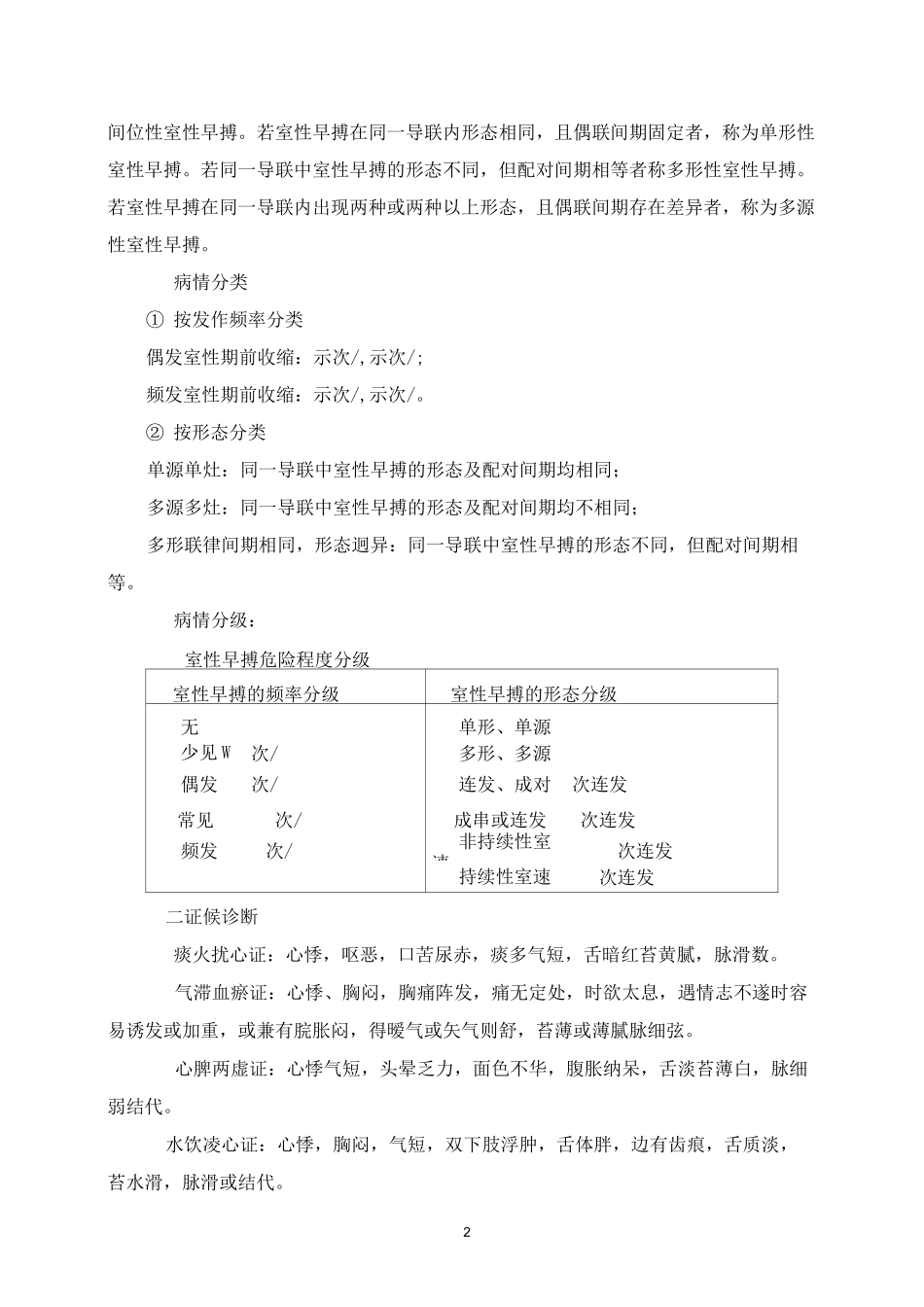 心悸(心律失常-室性早搏)中医诊疗方案详解_第2页