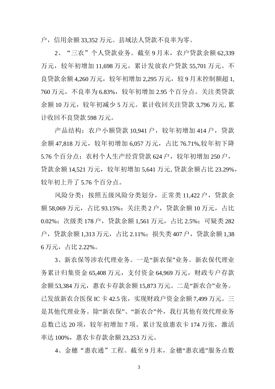 银行分行三农金融部年度工作总结_第3页