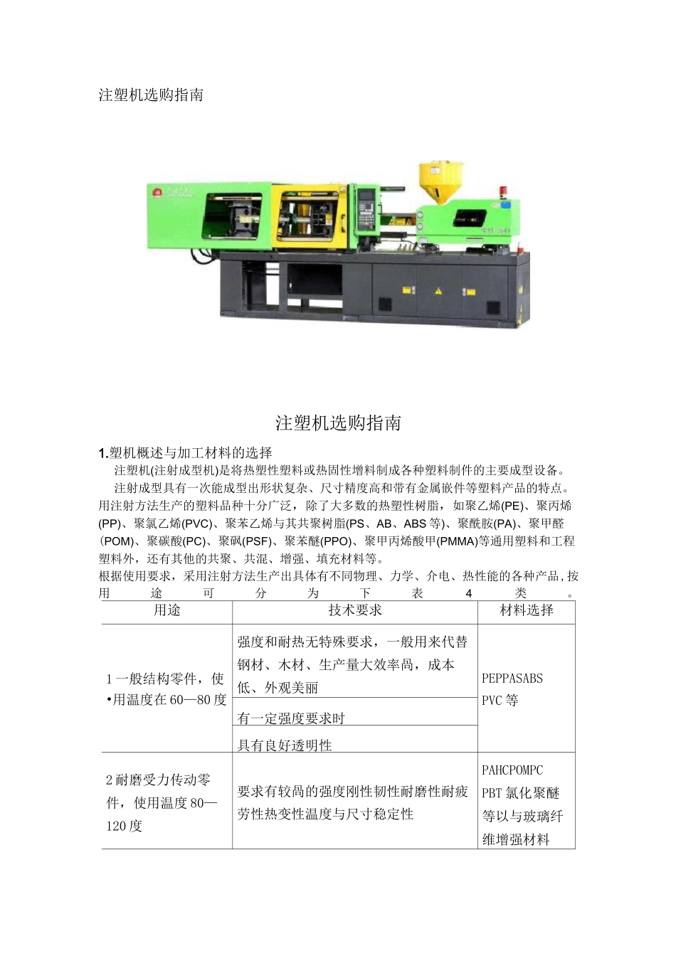 注塑机选购指南_第1页