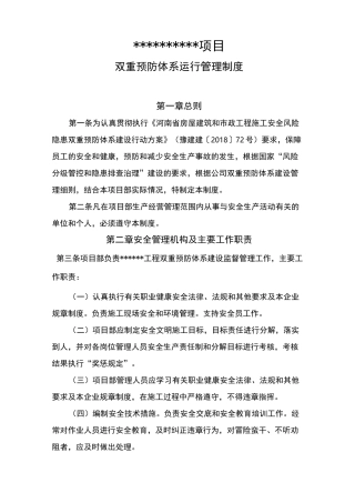 双重预防体系运行管理制度(项目级)