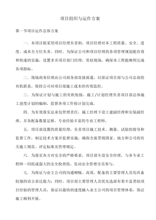项目组织与运作方案