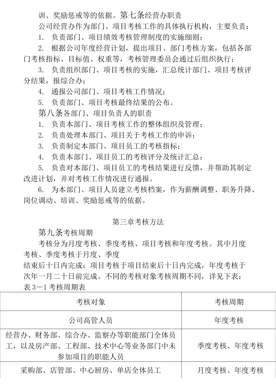 连锁餐饮公司绩效考核体系方案_第3页