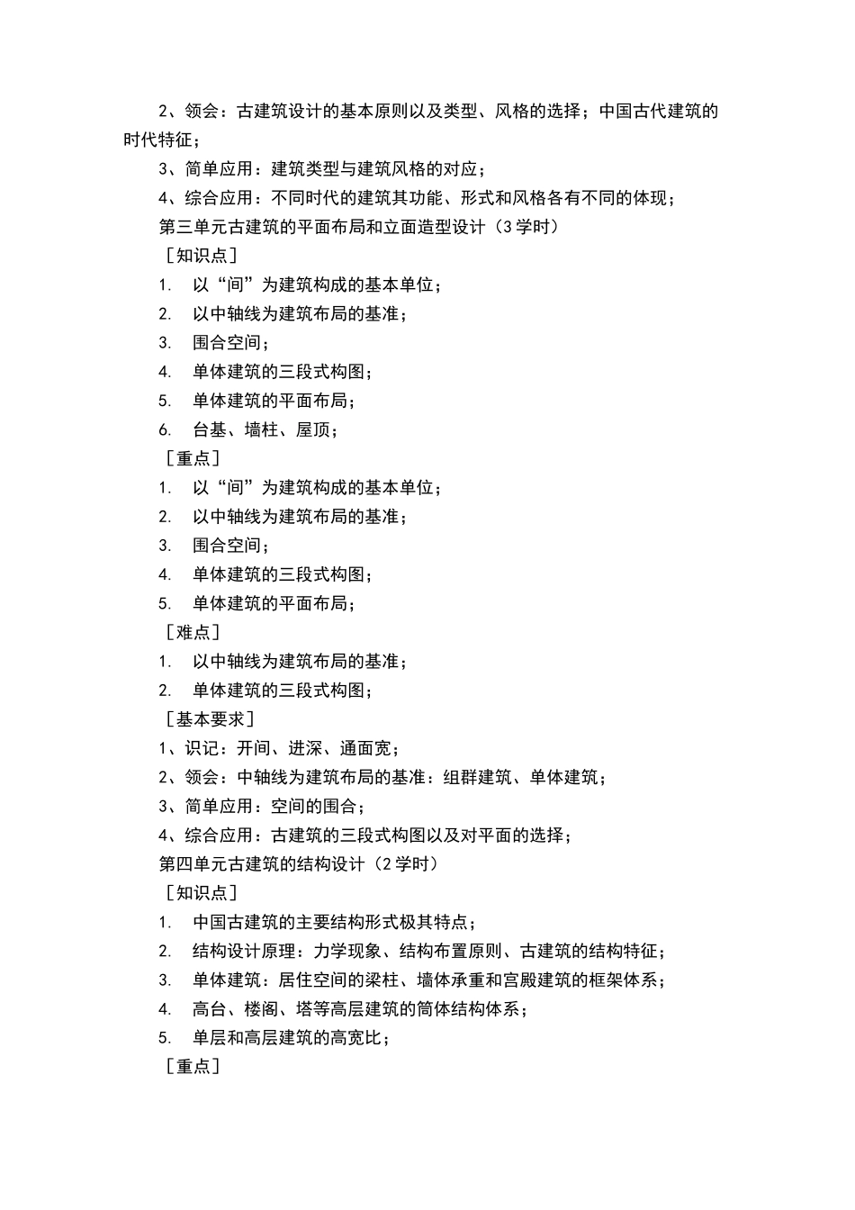 《古建筑设计》课程教学大纲_第3页