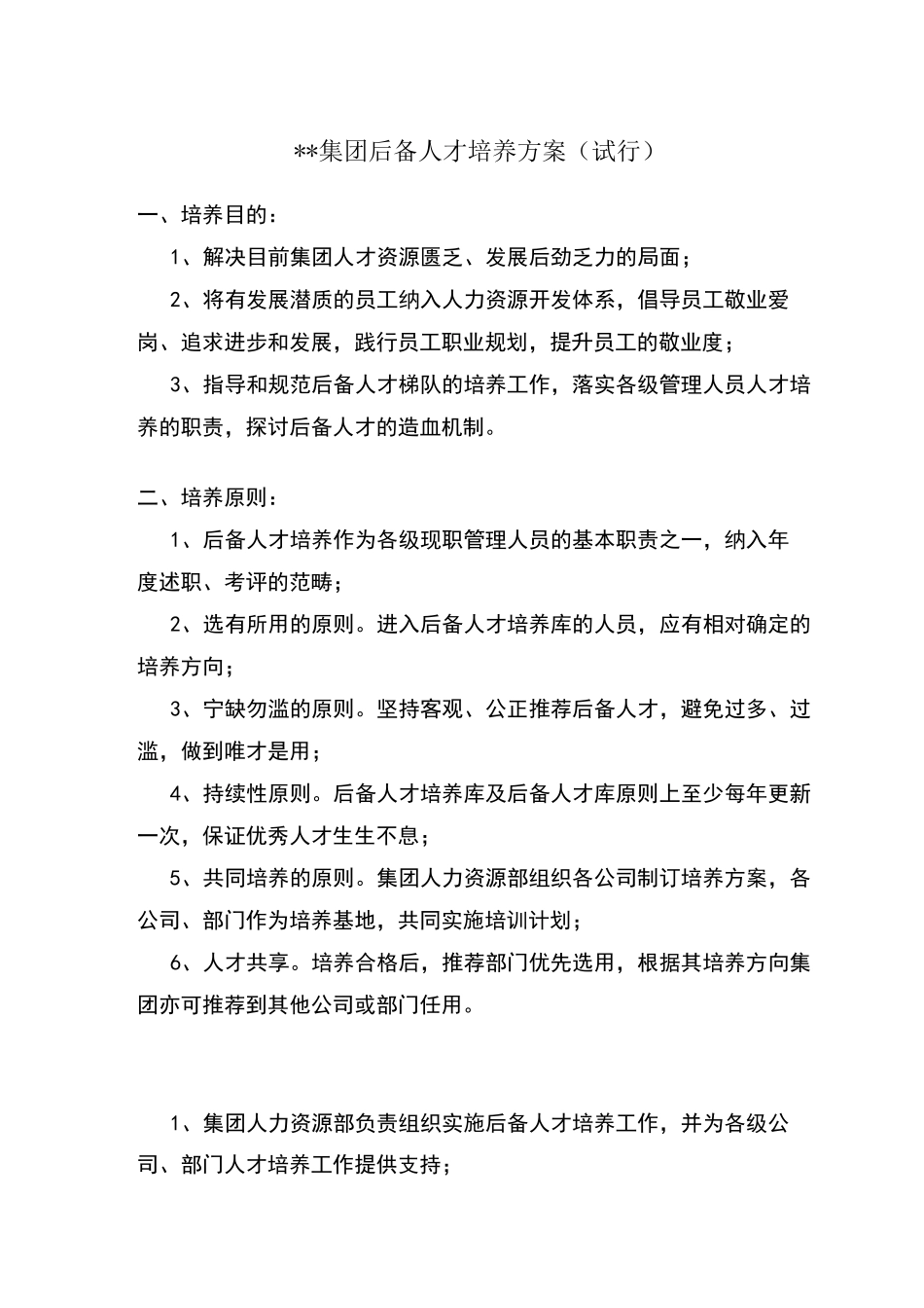 集团后备人才培养方案_第1页
