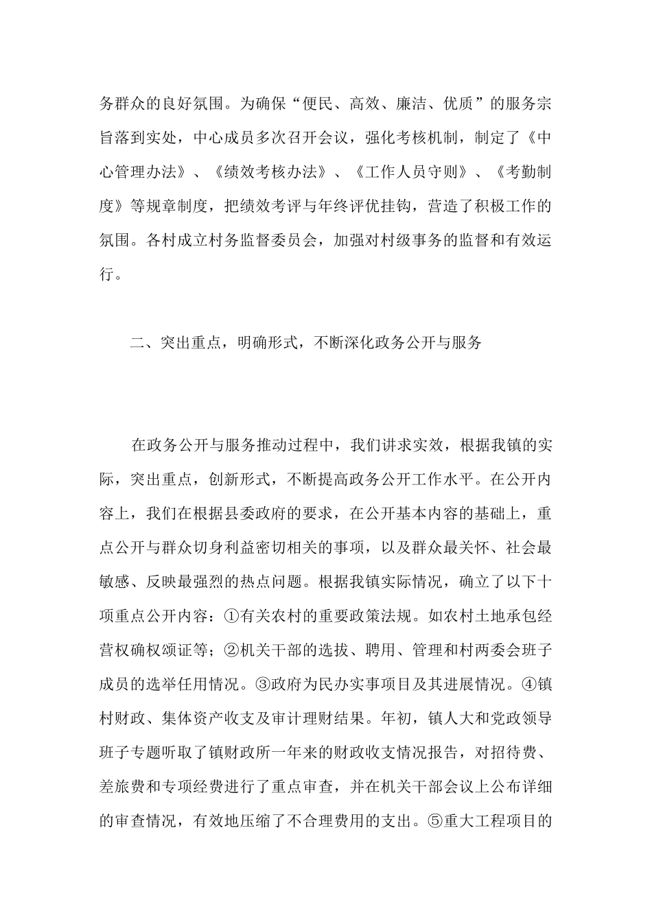 2024年乡镇政务公开与政务服务工作总结_第2页