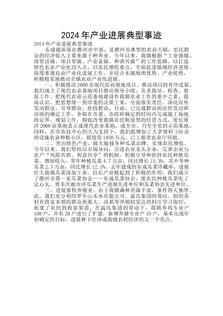 2024年产业发展典型事迹