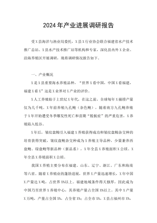 2024年产业发展调研报告
