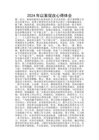 2024年以案促改心得体会