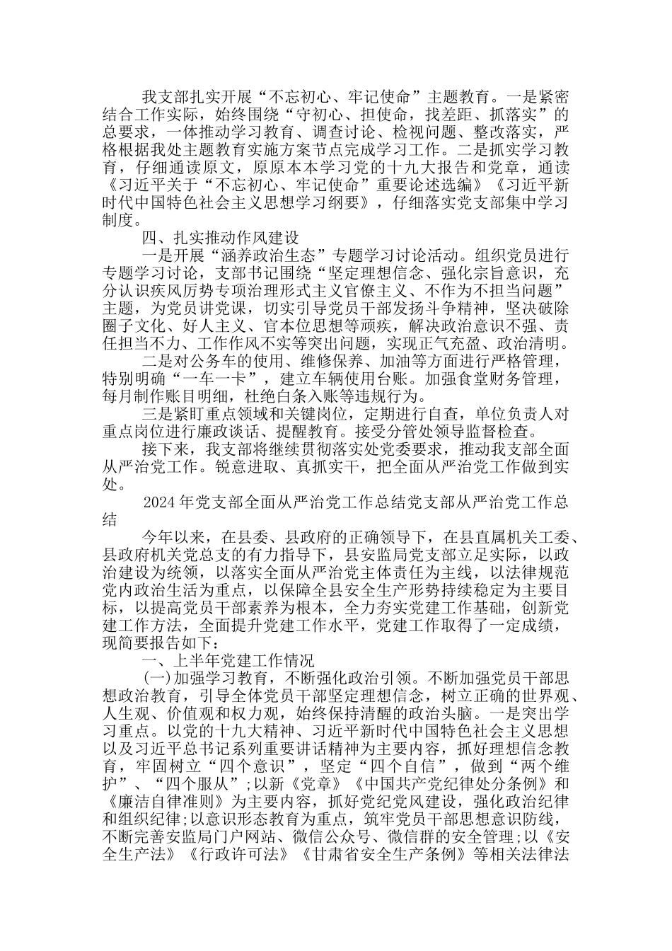 2024年党支部全面从严治党工作总结党支部从严治党工作总结_第2页