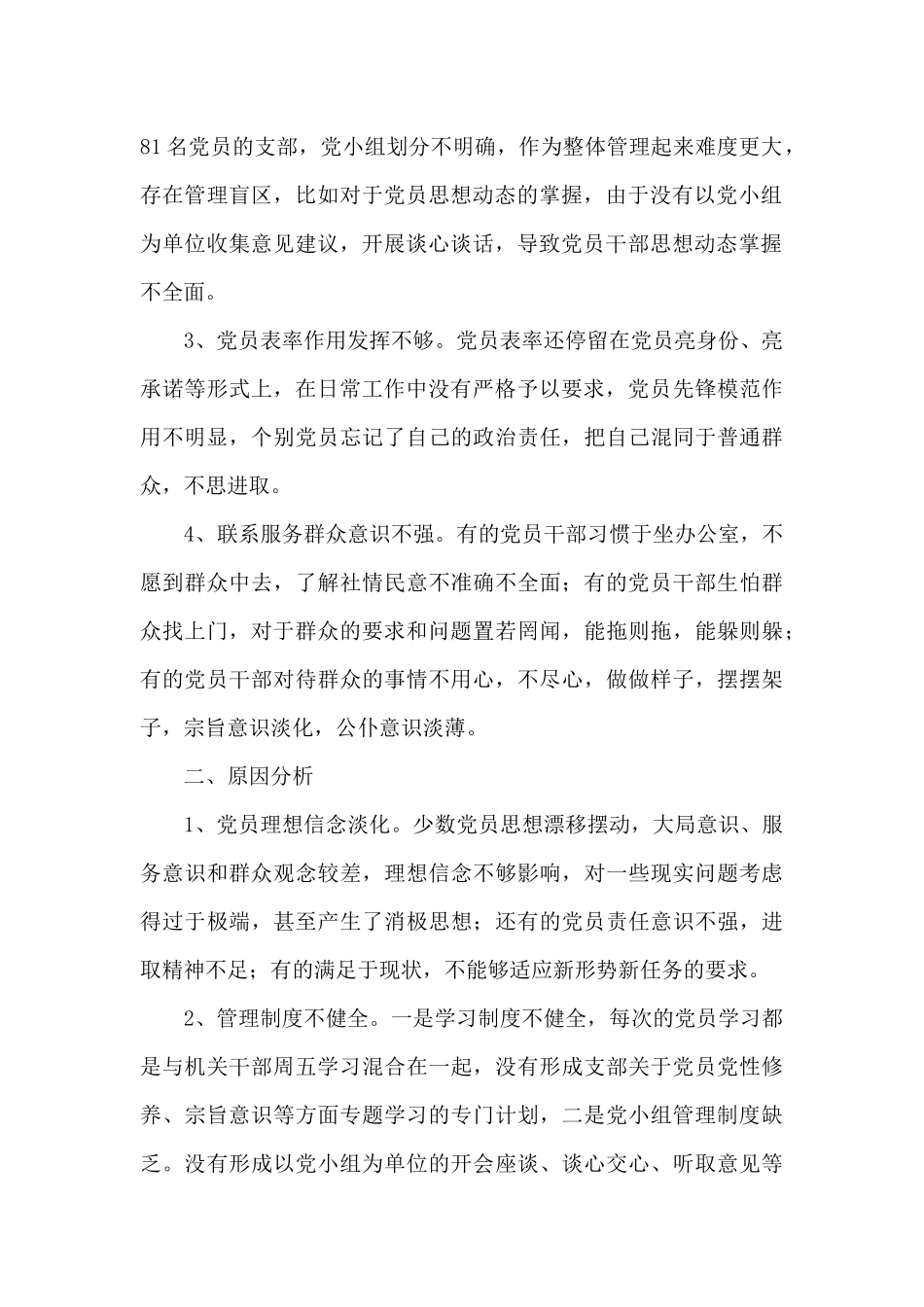 2024年党支部对照检查材料及整改措施班子整改措施材料_第2页