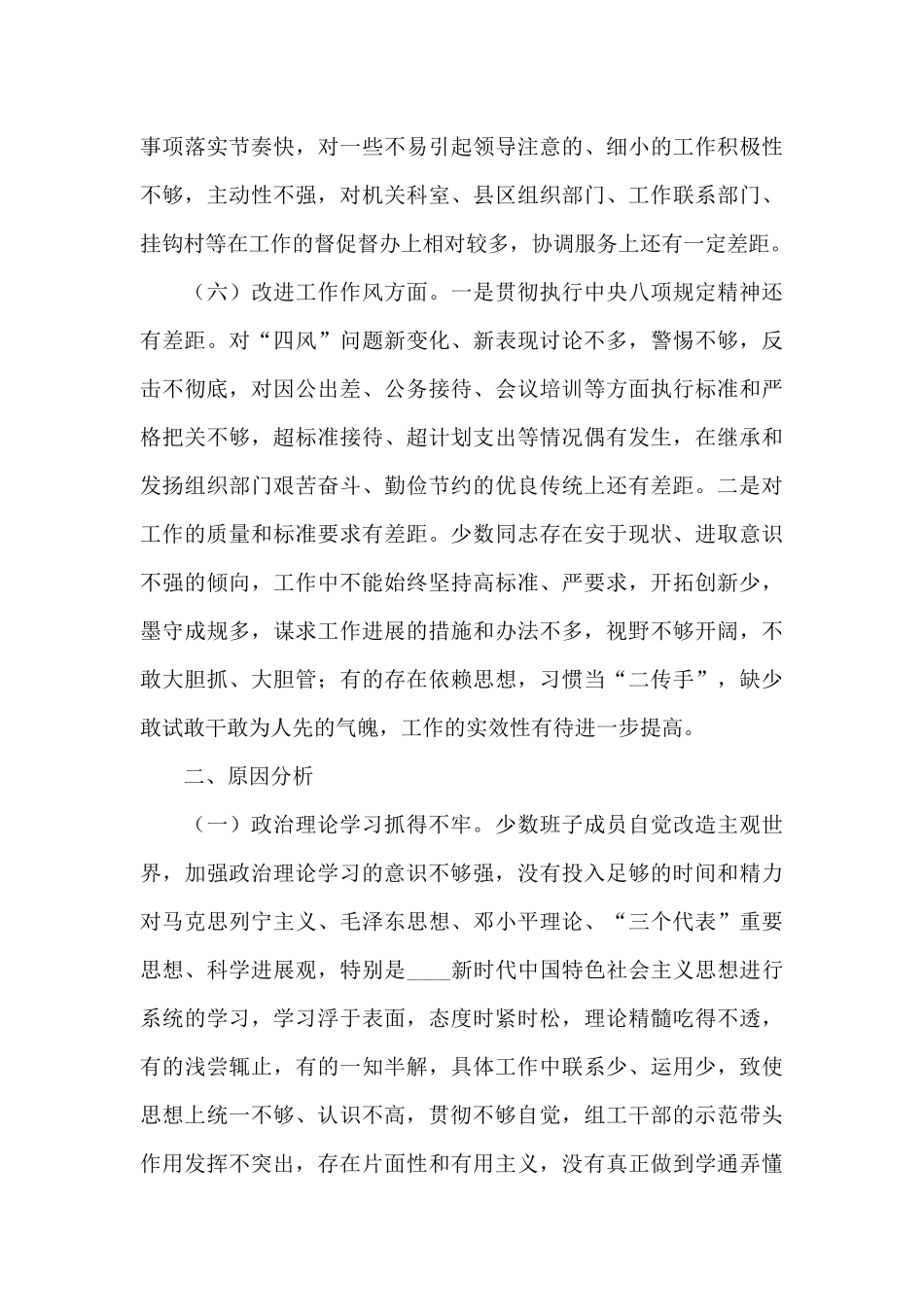 2024年党支部班子对照检查材料_第3页