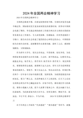 2024年全国两会精神学习