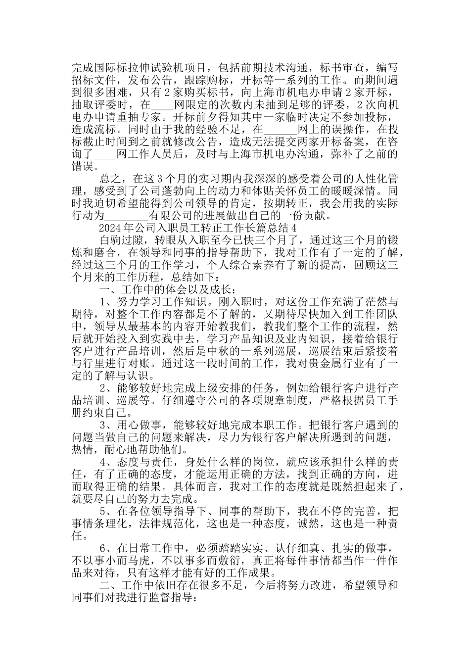 2024年公司入职员工转正工作长篇总结_第3页