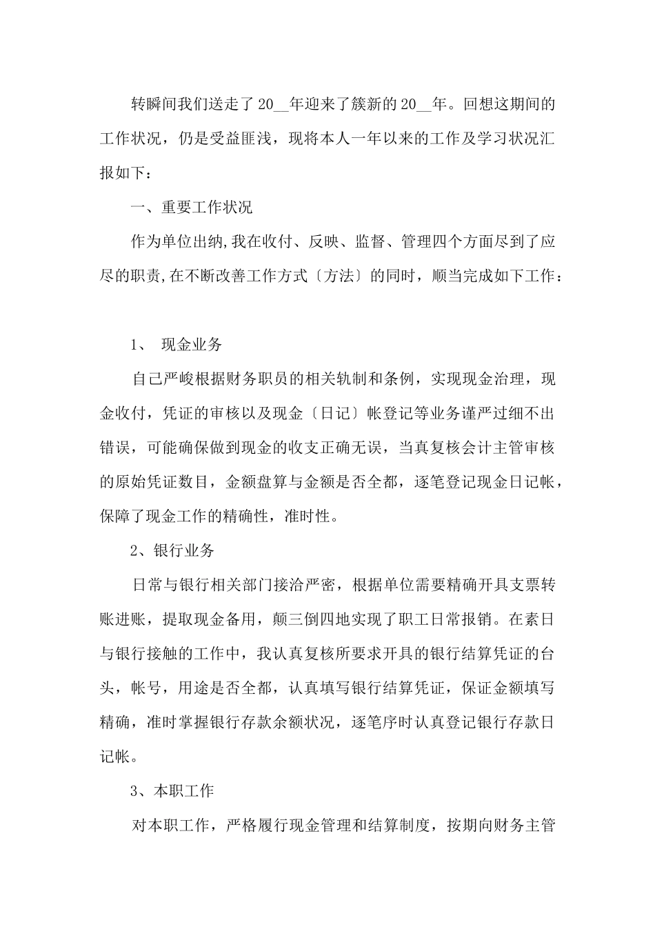 2024年公司出纳工作总结范本7篇_第3页