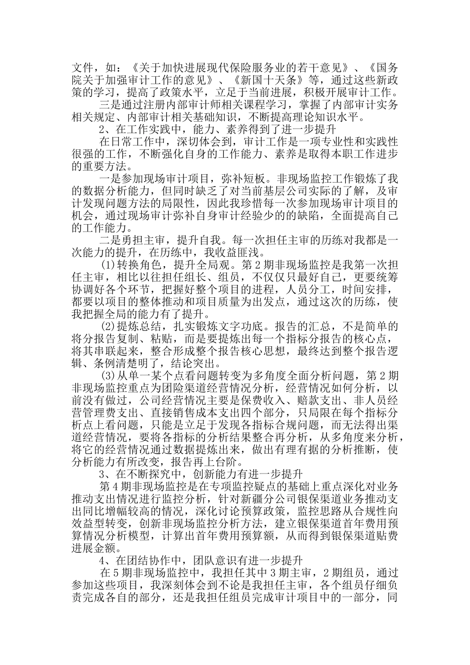 2024年公司审计人员个人工作总结_第2页