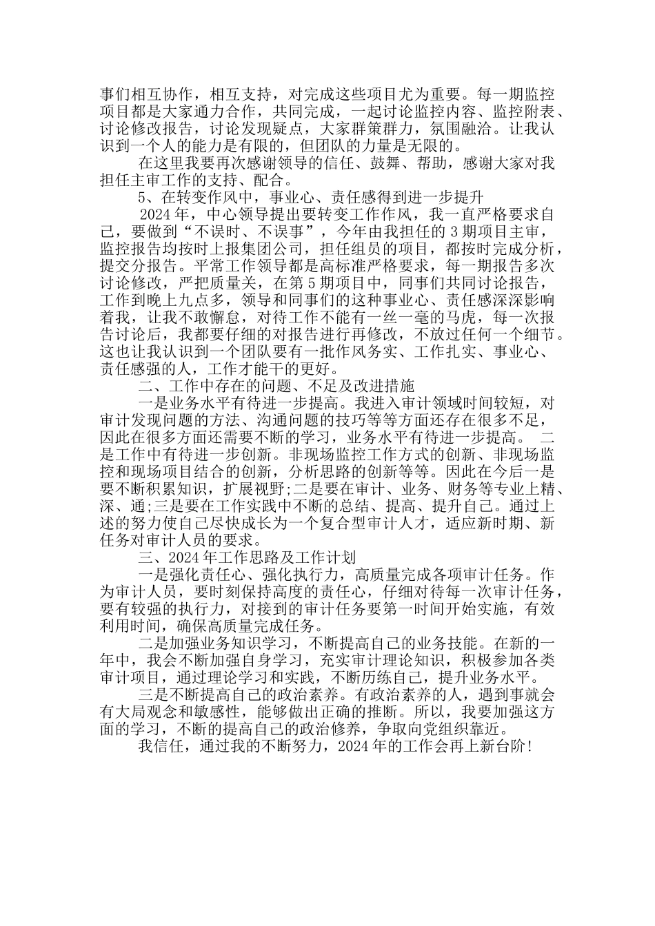 2024年公司审计人员个人工作总结_第3页
