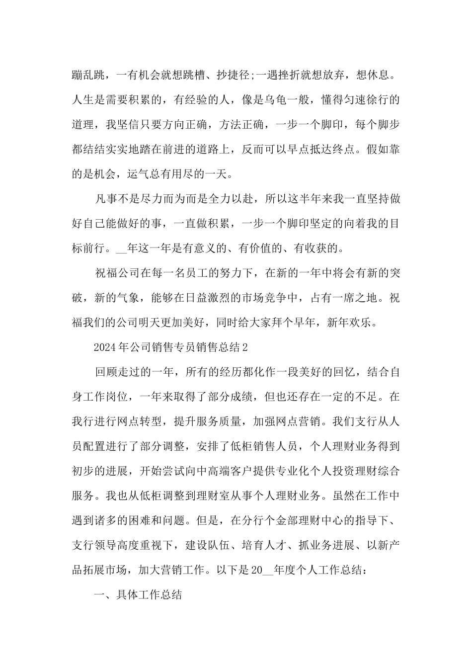 2024年公司销售专员销售总结五篇_第3页