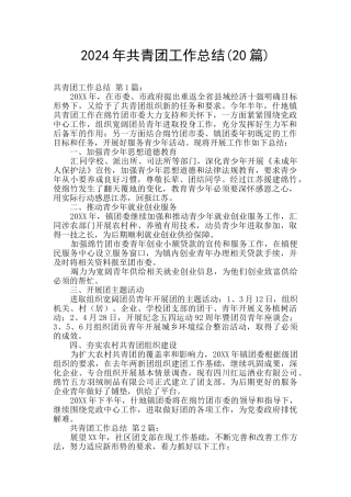 2024年共青团工作总结