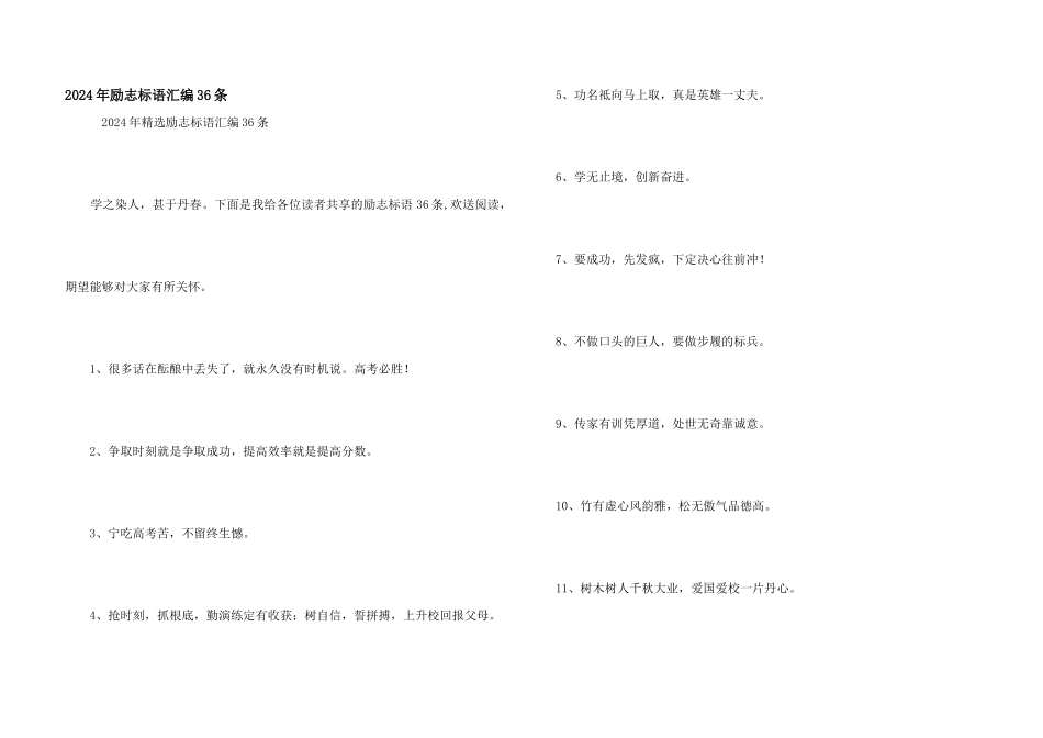 2024年励志标语汇编36条_第1页