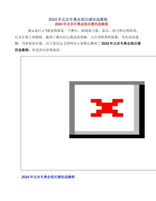 2024年北京冬奥会观后感优选集锦