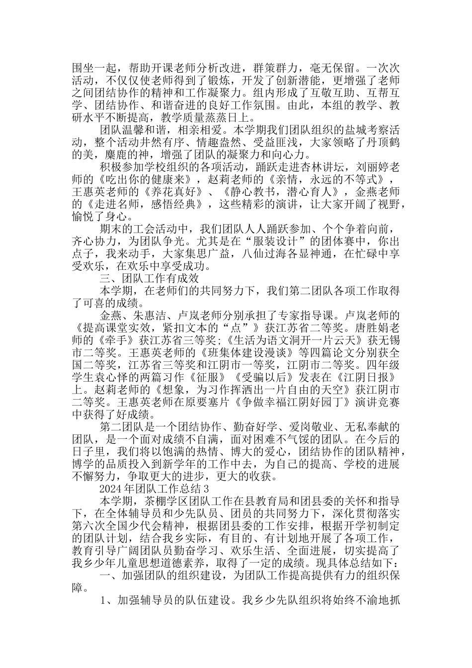 2024年团队工作总结_第3页