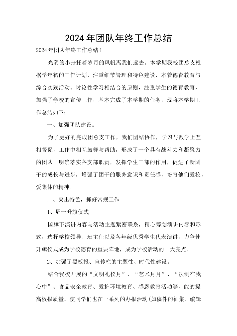 2024年团队年终工作总结_第1页