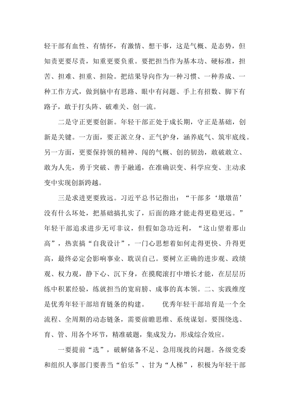 2024年培养选拔优秀年轻干部研讨发言材料_第2页