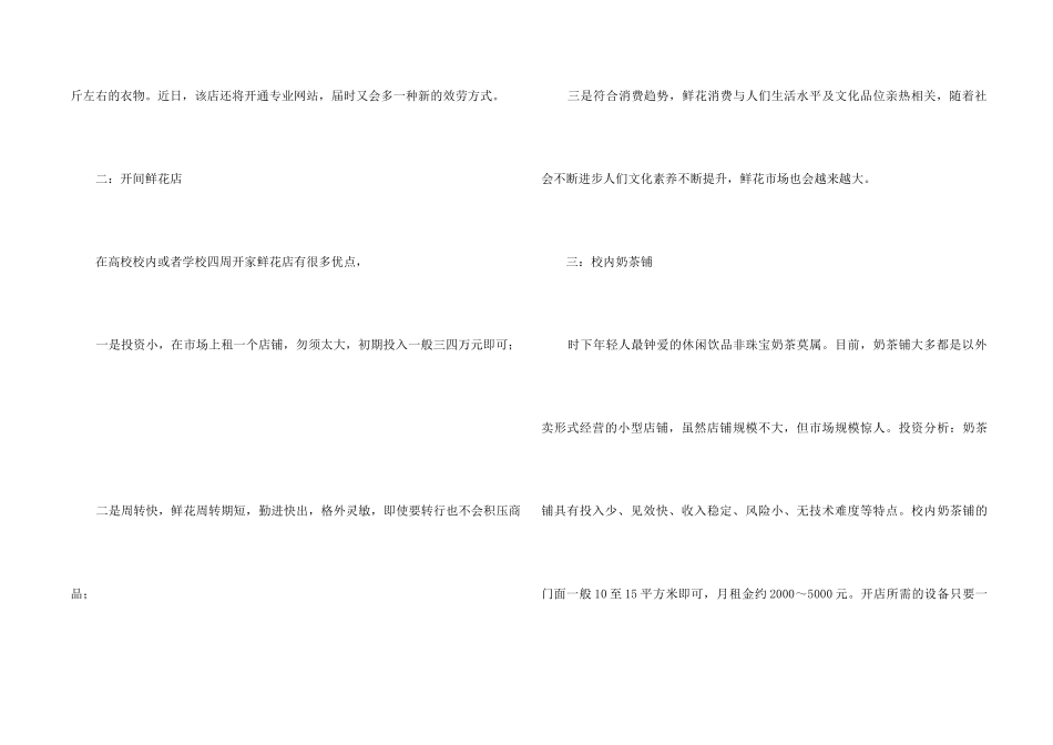 2024年大学生创业的开店项目_第2页