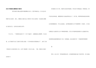 2024年大学生暑假实习报告