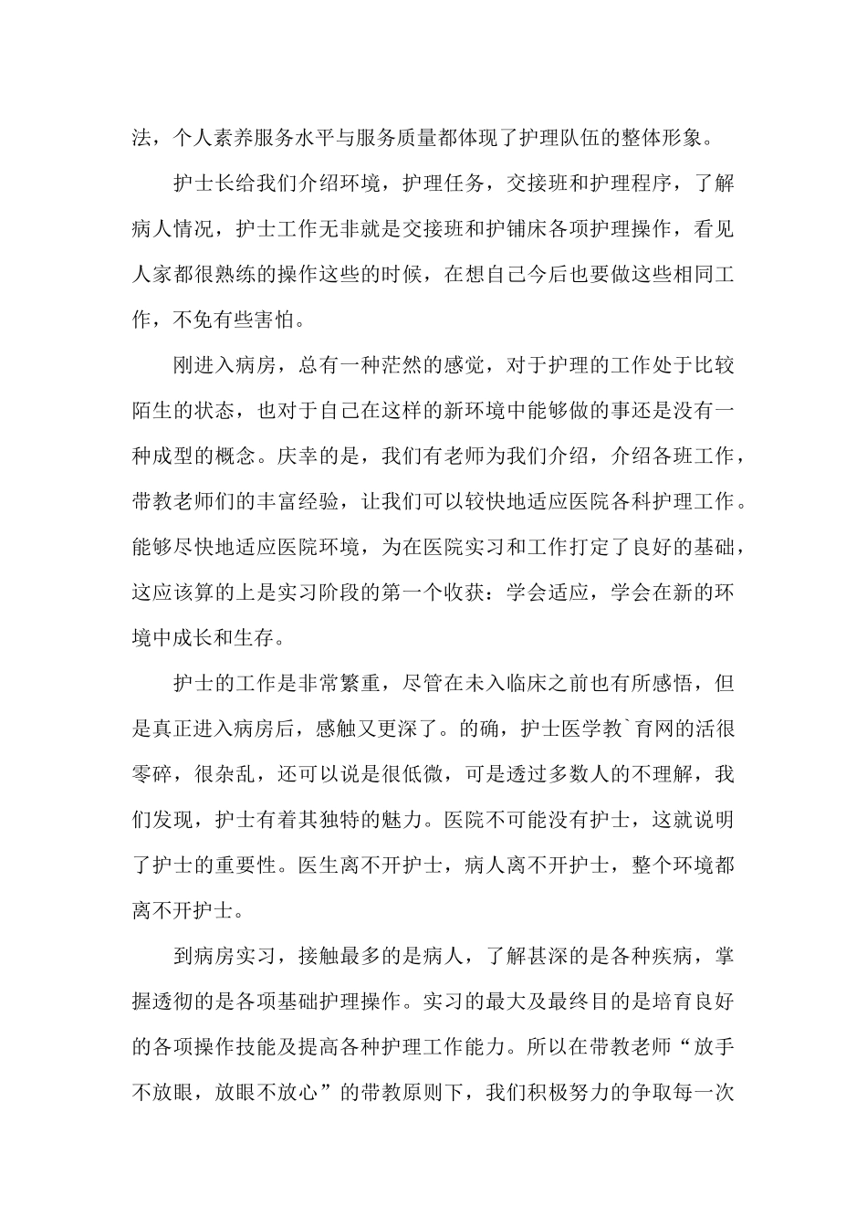 2024年大学生暑假临床护理实习总结_第2页