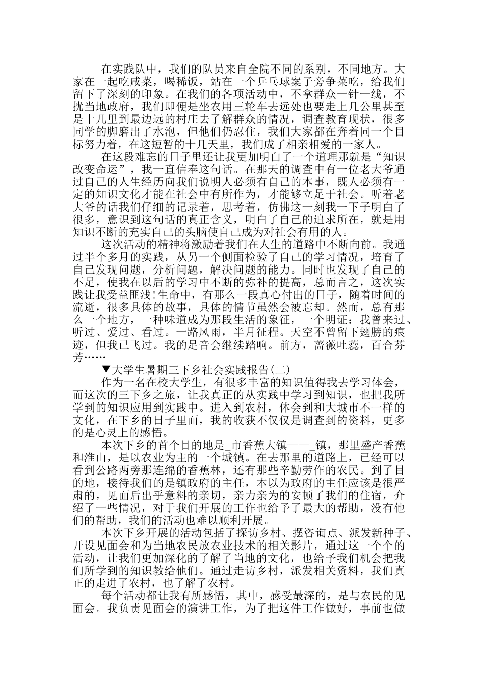 2024年大学生暑期三下乡社会实践报告_第2页