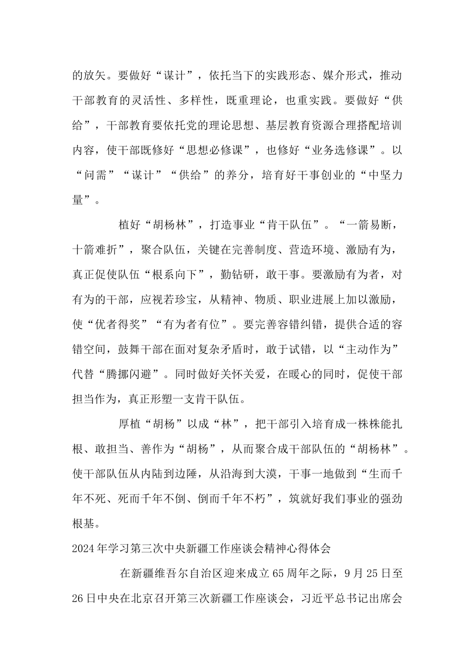 2024年学习第三次中央新疆工作座谈会精神心得体会_第2页