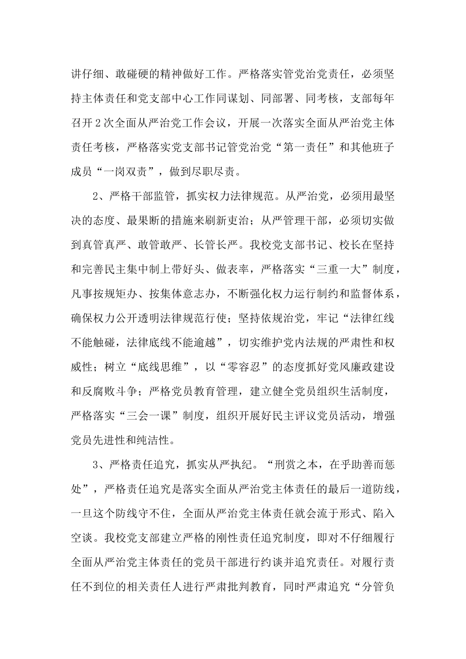 2024年学校党支部从严治党工作总结_第2页