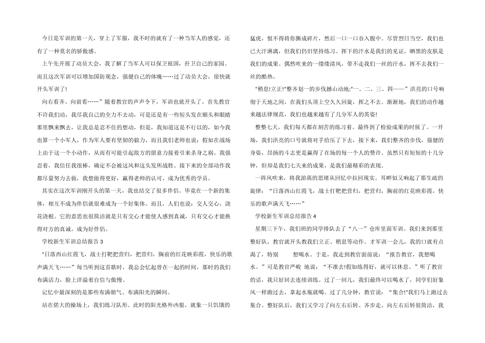 2024年学校新生军训总结报告10篇_第2页