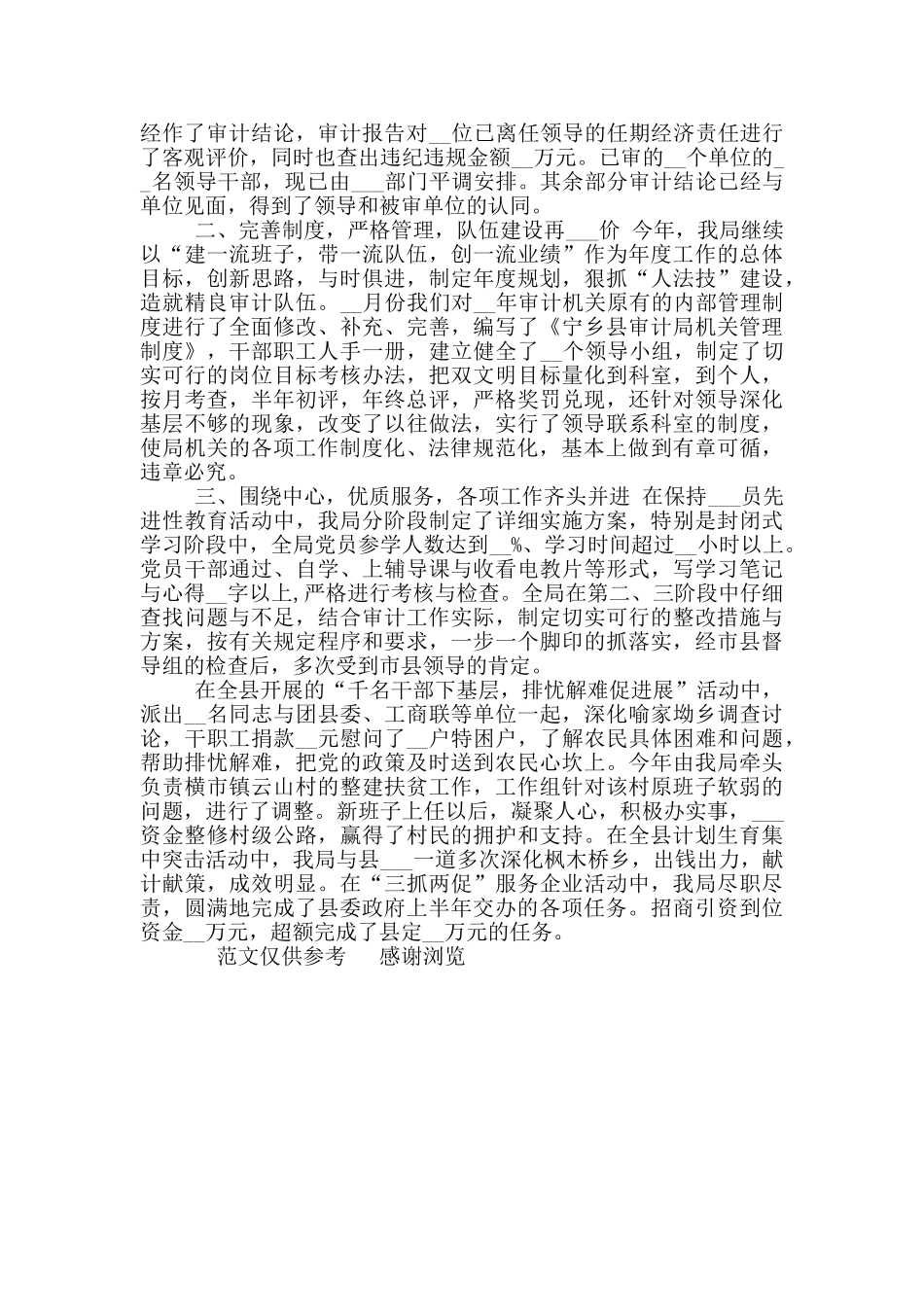 2024年审计上半年工作总结_第2页