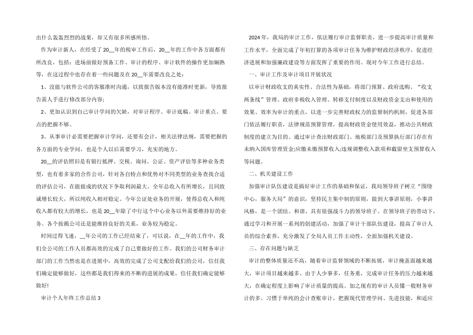 2024年审计部门工作年终个人总结5篇_第2页