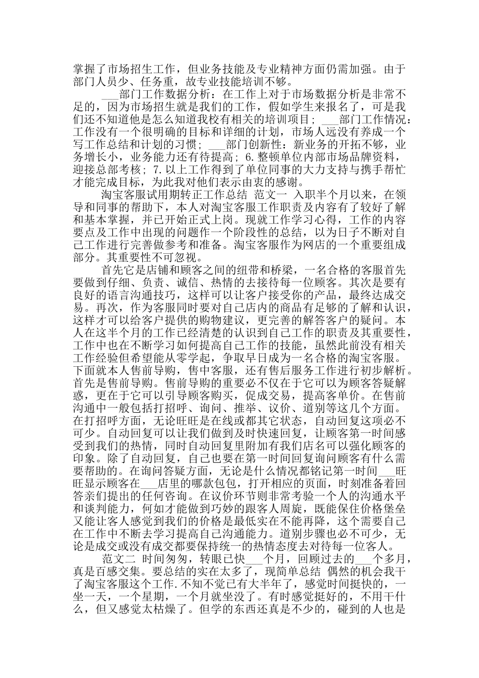 2024年客服试用期工作总结_第2页