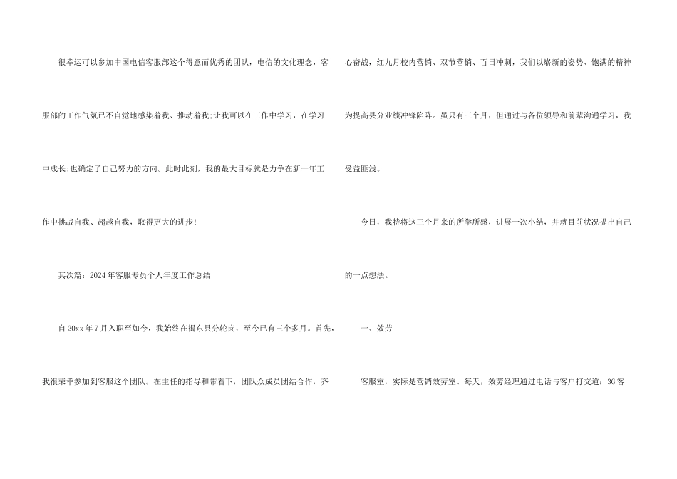 2024年客服专员个人年度工作总结_第3页