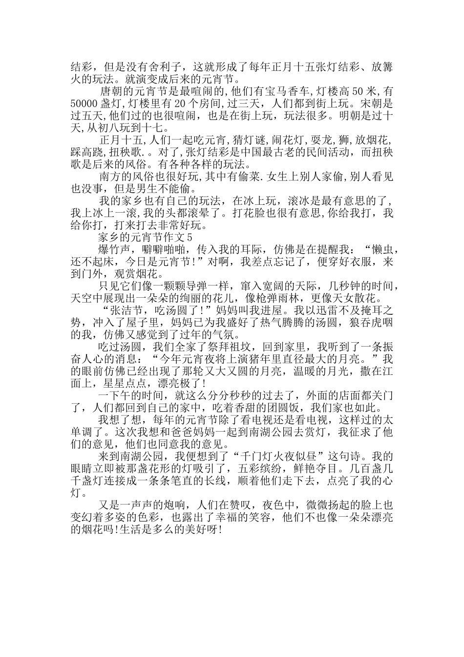 2024年家乡的元宵节作文范文五篇_第3页