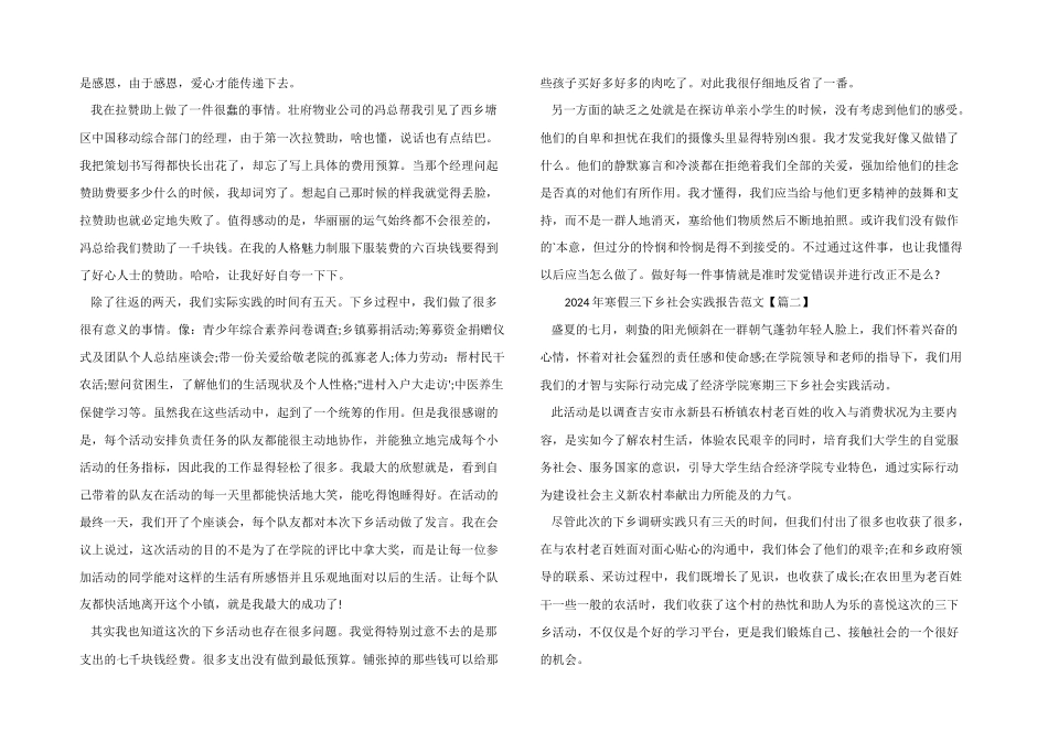 2024年寒假三下乡社会实践报告「大学生」_第2页