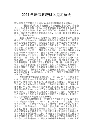 2024年寒假政府机关见习体会