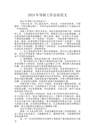 2024年导游工作总结范文