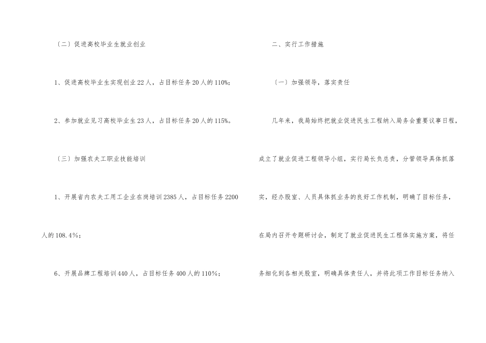 2024年就业促进民生工程自查报告_第2页