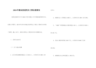 2024年就业促进民生工程自查报告