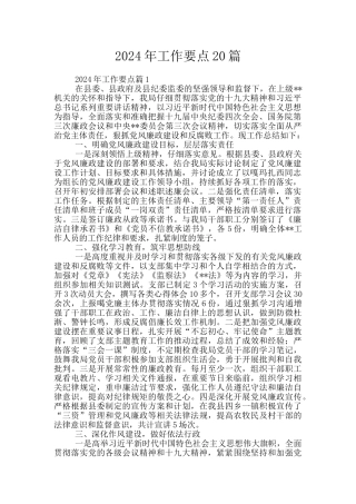 2024年工作要点20篇