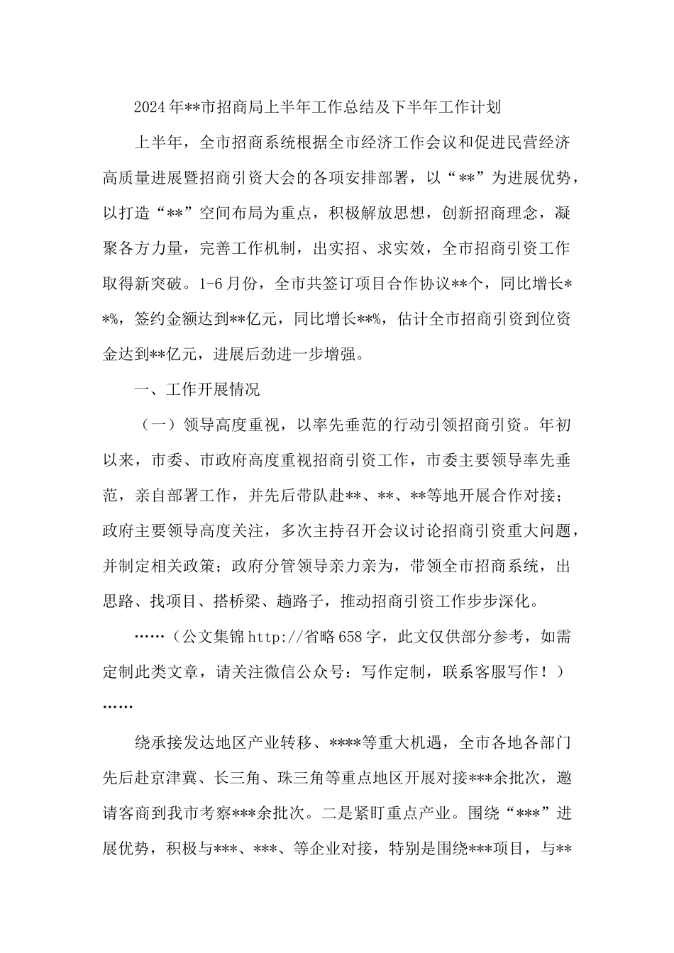 2024年市招商局上半年工作总结及下半年工作计划_第3页