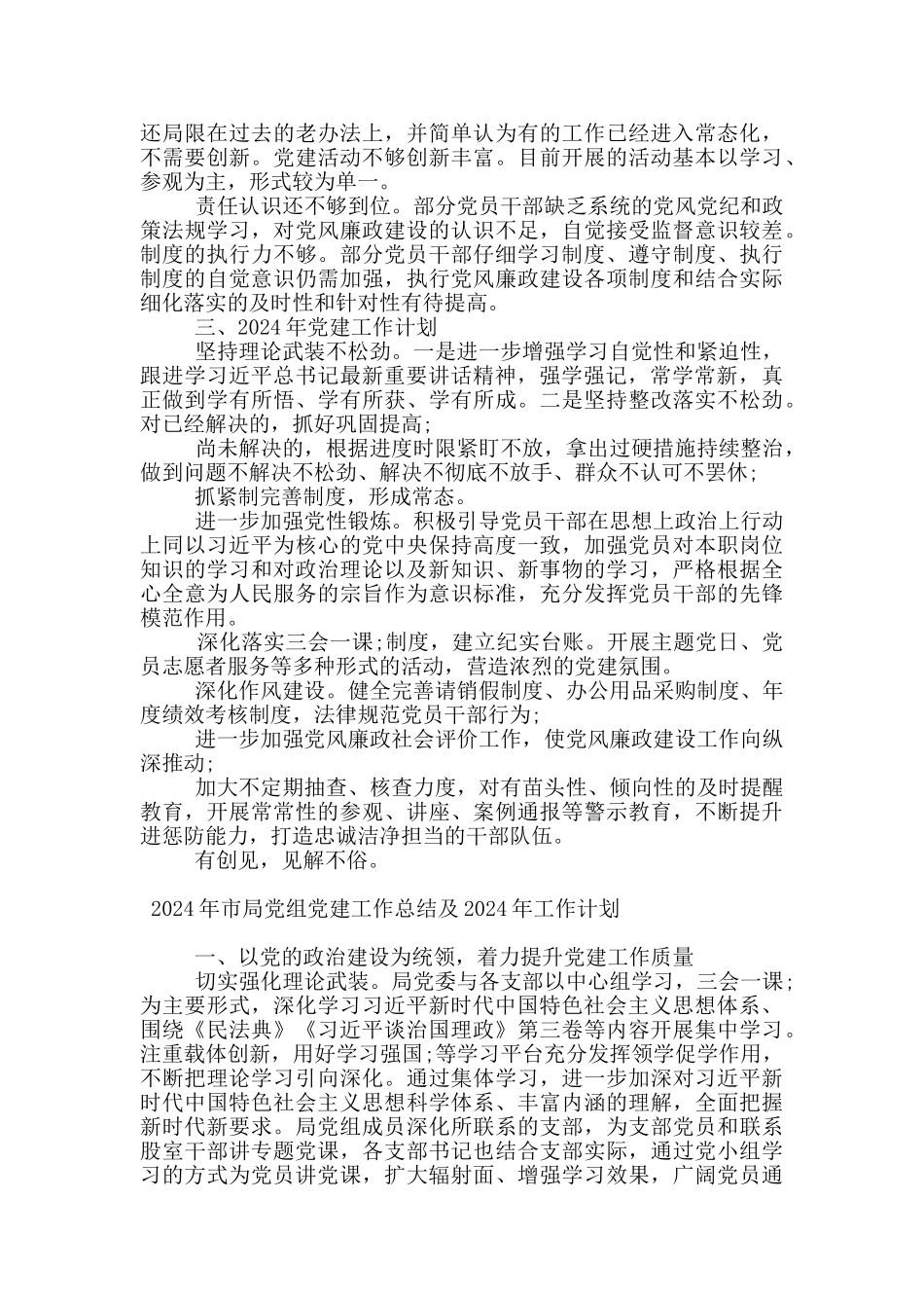 2024年市局党组党建工作总结及2024年工作计划_第3页