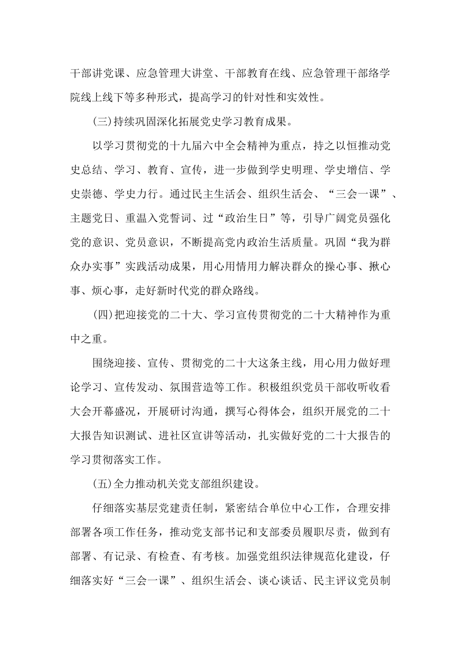 2024年市应急局党支部工作计划范文_第2页