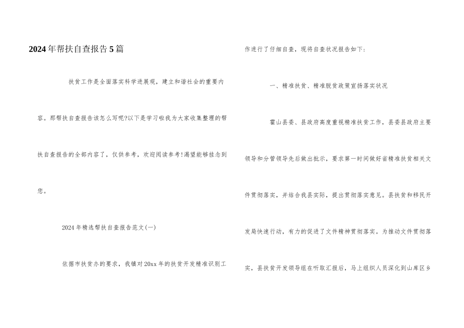 2024年帮扶自查报告5篇_第1页